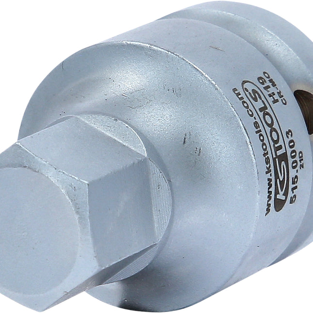 KS TOOLS 3/4" Kraft-Bit-Stecknuss Innensechskant kurz, 19mm ( 515.0003 ) - Toolbrothers