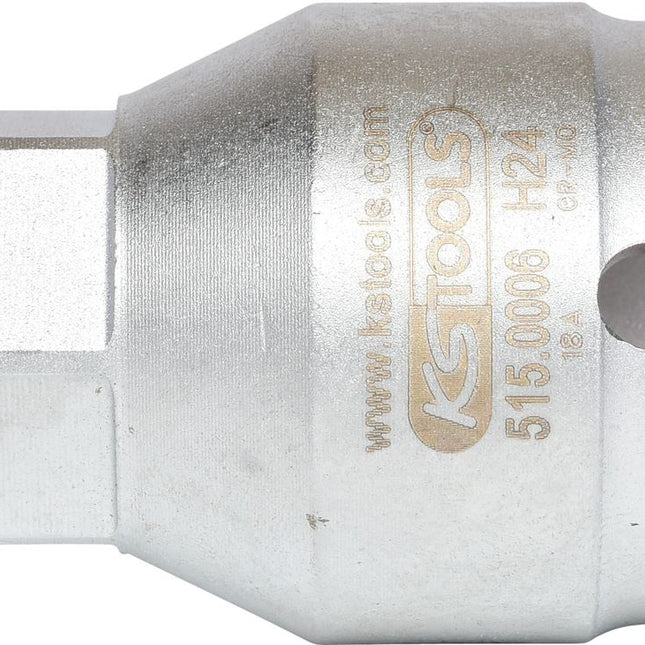 KS TOOLS 3/4" Kraft-Bit-Stecknuss Innensechskant kurz, 24mm ( 515.0006 ) - Toolbrothers