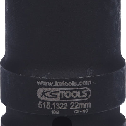 KS TOOLS 3/4" Sechskant-Kraft-Stecknuss, kurz, 22mm ( 515.1322 ) - Toolbrothers