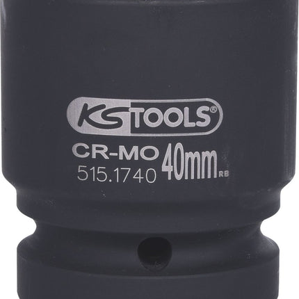 KS TOOLS 1" Sechskant-Kraft-Stecknuss, kurz, 40mm ( 515.1740 ) - Toolbrothers