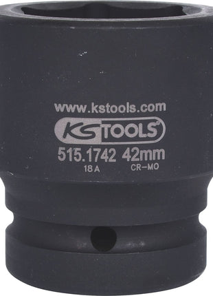 KS TOOLS 1" Sechskant-Kraft-Stecknuss, kurz, 42mm ( 515.1742 ) - Toolbrothers