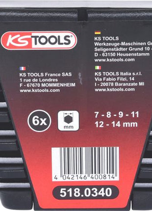 KS TOOLS Bremssystem-Entlüfterschlüssel-Satz, 6-tlg ( 518.0340 ) - Toolbrothers