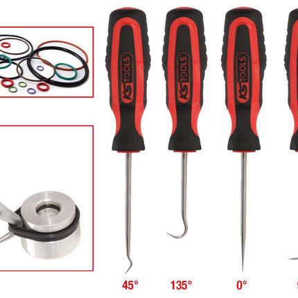KS TOOLS Hakenwerkzeug-Satz, 4-tlg ( 550.1045 ) - Toolbrothers