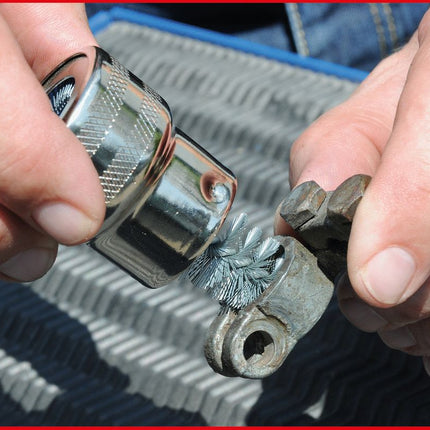 KS TOOLS Batteriepol- und Klemmen-Reinigungsbürste, 120mm ( 700.1197 ) - Toolbrothers