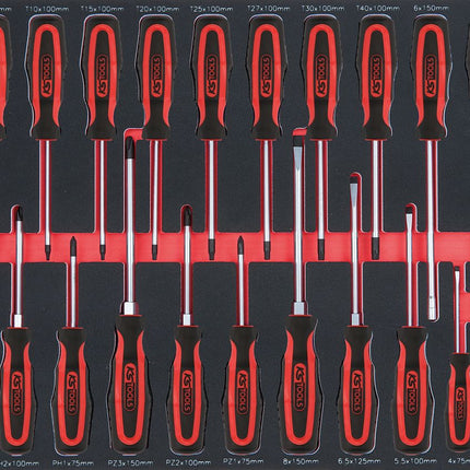 KS TOOLS SCS ERGOTORQUEplus Schraubendreher-Satz, 25-tlg in 1/1 Systemeinlage ( 711.0025 ) - Toolbrothers