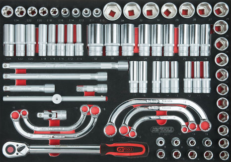 KS TOOLS 1/2" Steckschlüssel-Satz, 71-tlg, 1/1 Systemeinlage ( 711.0071 ) - Toolbrothers