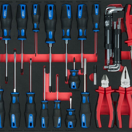 KS TOOLS Serie pinze e giraviti, 59 pz in modulo 1/1 ( 711.1059 )