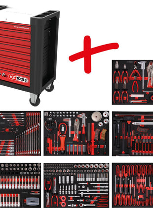 KS TOOLS Performanceplus Werkstattwagen-Satz P10 mit 397 Werkzeugen für 7 Schubladen ( 810.7397 ) - Toolbrothers