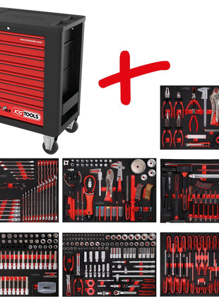 KS TOOLS Performanceplus Werkstattwagen-Satz P15 mit 397 Werkzeugen für 7 Schubladen ( 815.7397 ) - Toolbrothers