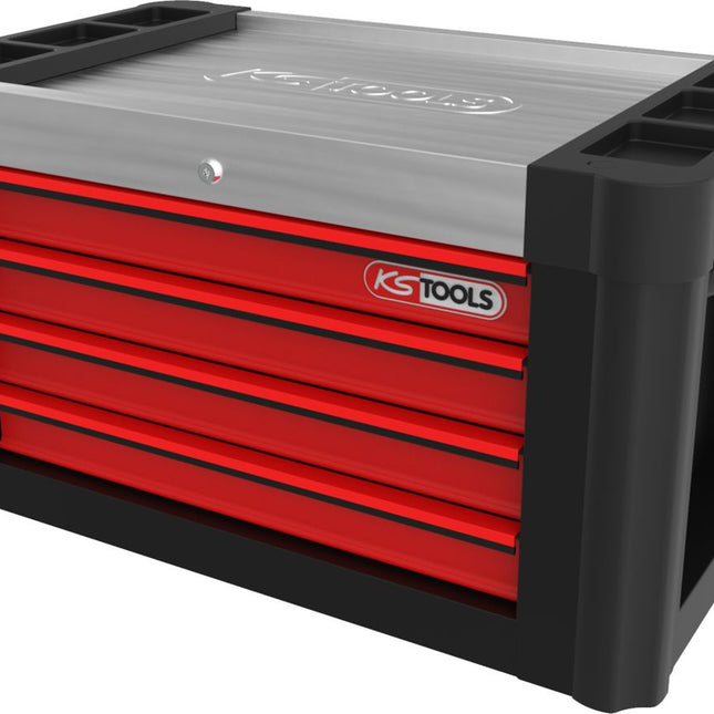 KS TOOLS PERFORMANCEplus P10TC SCHWARZ/ROT Werkstattwagenaufsatz mit 4 Schubladen ( 873.0004 ) - Toolbrothers