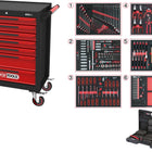 KS TOOLS ECOline SCHWARZ/ROT Werkstattwagen mit 7 Schubladen und 598 Premium-Werkzeugen ( 897.7598 )