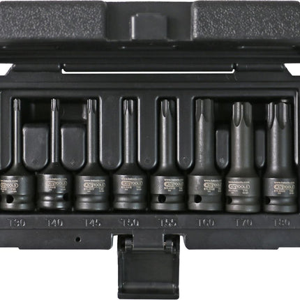 KS TOOLS 1/2" Kraft-Bit-Stecknuss-Satz Torx, 8-tlg, T30-T80, lang ( 911.0901 ) - Toolbrothers