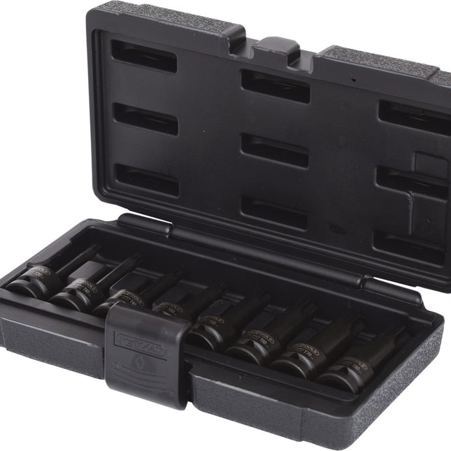 KS TOOLS 1/2" Kraft-Bit-Stecknuss-Satz Torx, 8-tlg, T30-T80, lang ( 911.0901 ) - Toolbrothers