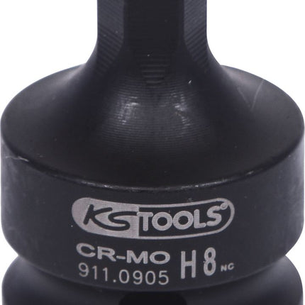 KS TOOLS 1/2" Kraft-Bit-Stecknuss Innensechskant, kurz, 8 mm ( 911.0905 ) - Toolbrothers