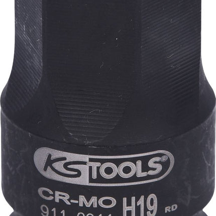 KS TOOLS 1/2" Kraft-Bit-Stecknuss Innensechskant, kurz, 19 mm ( 911.0911 ) - Toolbrothers