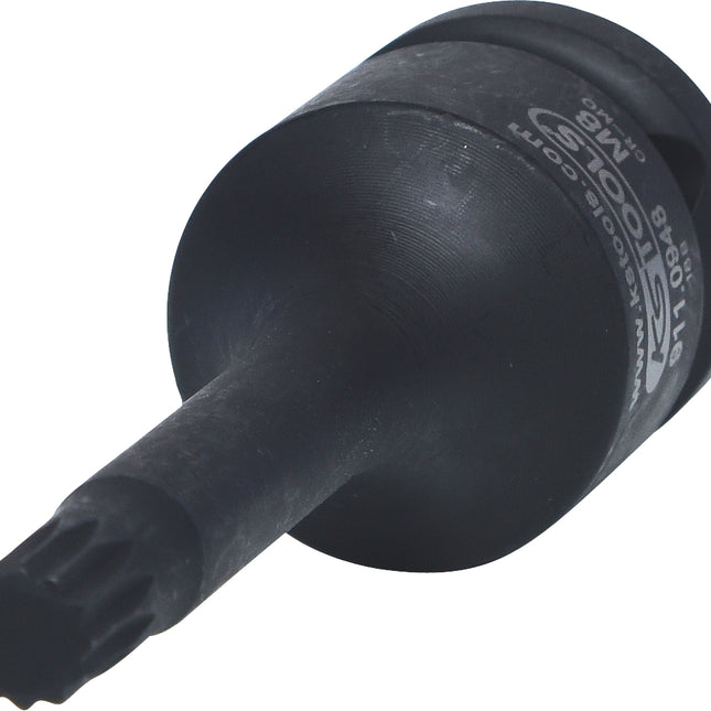 KS TOOLS 1/2" Kraft-Bit-Stecknuss Vielzahn, lang, M8 ( 911.0948 ) - Toolbrothers