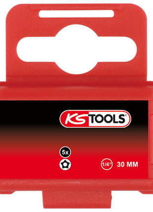 KS TOOLS 1/4" Bit für Fünfstern, Bohrung, TS27, 5er Pack ( 911.3115 ) - Toolbrothers