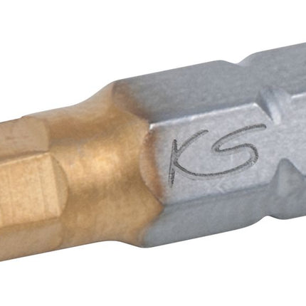 KS TOOLS 1/4" TIN Bit Innensechskant, 25mm, 10mm, 5er Pack ( 911.3679 )