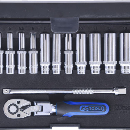 KS TOOLS 1/4" CHROMEplus Steckschlüssel-Satz, 13-tlg ( 918.0613 )