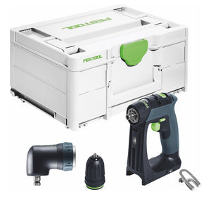 Trapano avvitatore a batteria Festool CXS 18-Basic 18 V 40 Nm brushless + attacco angolare + systainer - senza batteria, senza caricabatteria