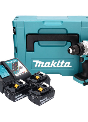 Makita DDF 486 RT3J Akku Bohrschrauber 18 V 130 Nm Brushless + 3x Akku 5,0 Ah + Ladegerät + Makpac