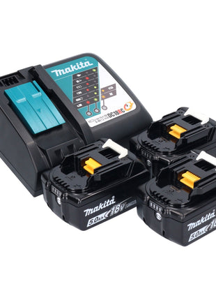 Makita DDF 486 RT3J Akku Bohrschrauber 18 V 130 Nm Brushless + 3x Akku 5,0 Ah + Ladegerät + Makpac