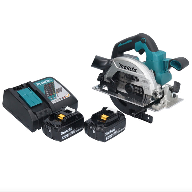 Makita DHS 661 RFU Akku Handkreissäge 18 V 165 mm Brushless + 2x 3,0 Ah Akku + Ladegerät - Toolbrothers