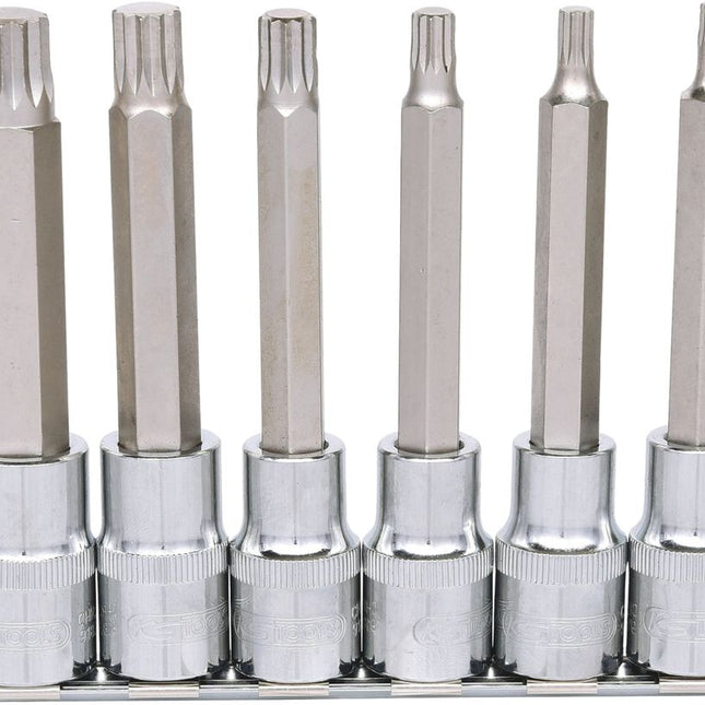 KS TOOLS 1/2" CHROMEplus Bit-Stecknuss-Satz XZN, lang, 6-tlg M5-M14 ( 918.1358 ) - Toolbrothers