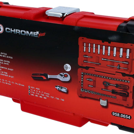 KS TOOLS 1/4" CHROMEplus Steckschlüssel-Satz, 54-tlg ( 958.0654 ) - Toolbrothers