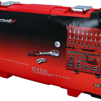 KS TOOLS 3/8" CHROMEplus Steckschlüssel-Satz, 66-tlg ( 958.0666 ) - Toolbrothers