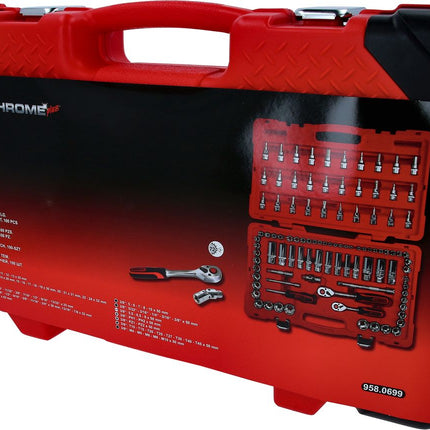 KS TOOLS 1/4"+3/8" CHROMEplus Steckschlüssel-Satz, 100-tlg ( 958.0699 ) - Toolbrothers