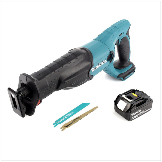 Makita DJR 182 M1 Akku Recipro Säbelsäge 18 V Li-Ion + 1 x 4,0 Ah Akku + 2 x Sägeblätter - ohne Ladegerät - Toolbrothers