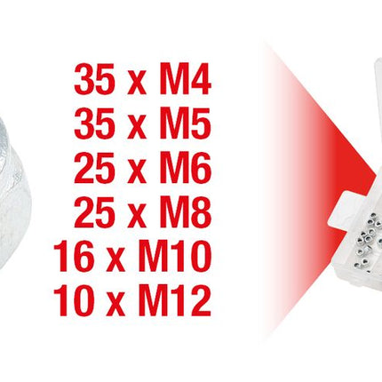 KS TOOLS Sortiment Sicherungsmuttern, M4-12, 146-tlg ( 970.0120 ) - Toolbrothers