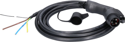 KS TOOLS Cavo di ricarica efuturo diritto, estremità aperta su connettore tipo 1 per il collegamento a una wallbox, 1 fase, fino a 7,4 kW, 32 A, 230 V, modalità 3, 5 metri ( 117.7225 )