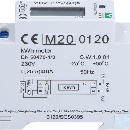 KS TOOLS efuturo Stromzähler für Hutschiene, MID-geeicht, 1 Phase, 3,7 oder 7,4 kW ( 117.7931 ) - Toolbrothers
