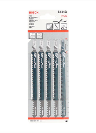 Bosch T 344 D Stichsägeblätter Speed for Wood 5 Stk. 152 mm ( 2608633A34 ) - Toolbrothers