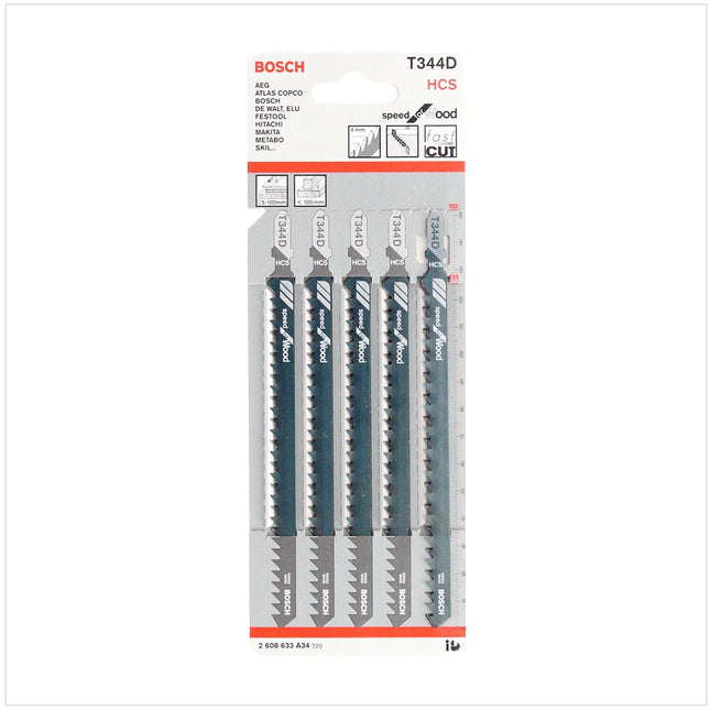 Bosch T 344 D Stichsägeblätter Speed for Wood 5 Stk. 152 mm ( 2608633A34 ) - Toolbrothers