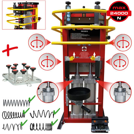 KS TOOLS Druckluft-Stand-Federspanner mit Doppel-Zylinder inkl. Adapterplatte ( 500.8815 )