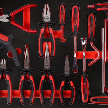 KS TOOLS T-Griff-Winkelstiftschlüssel- / und Zangen-Satz in Schaumstoffeinlage, 24-tlg ( 813.0024 ) - Toolbrothers