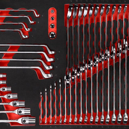 KS TOOLS Schraubenschlüssel-Satz in Schaumstoffeinlage, 57-tlg ( 813.0057 ) - Toolbrothers