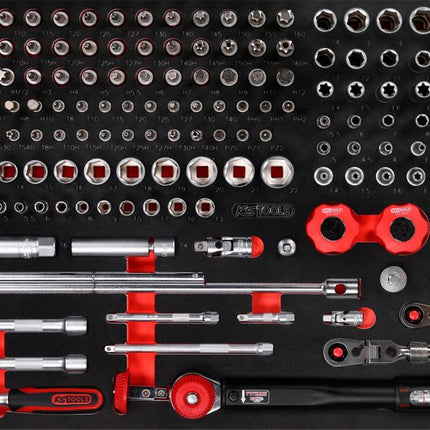 KS TOOLS 1/4'' + 3/8'' Steckschlüssel-Satz in Schaumstoffeinlage, 213-tlg ( 813.0213 ) - Toolbrothers