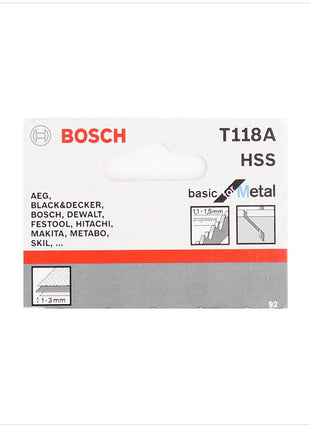 Bosch T 118 A Stichsägeblätter Basic for Metal 25 Stk. 92 mm ( 2608631013 ) - Toolbrothers