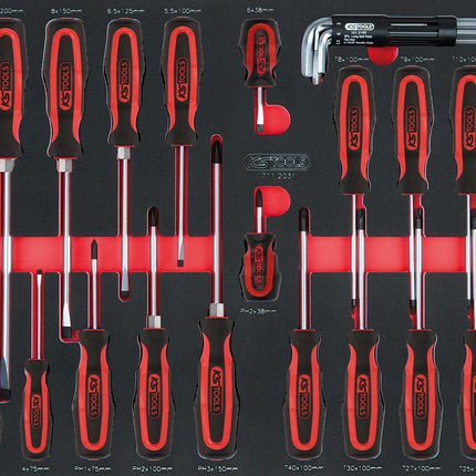 KS TOOLS SCS Schraubendreher-Satz, 29-tlg in 1/1 Systemeinlage ( 711.1029 ) - Toolbrothers
