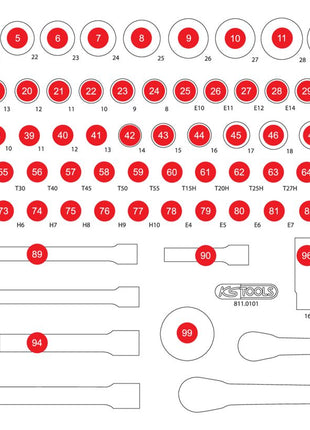 KS TOOLS Leere Schaumstoffeinlage zu 811.0101 ( 811.0101-97 )