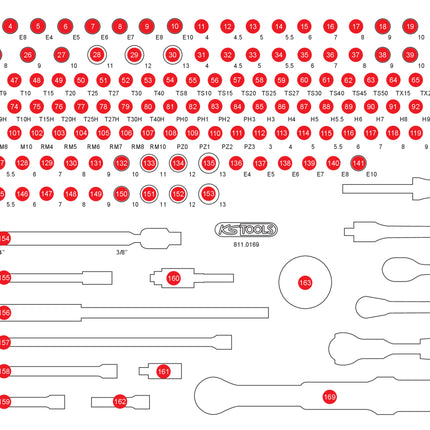 KS TOOLS Inserto in schiuma vuoto per 811.0169 ( 811.0169-97 )