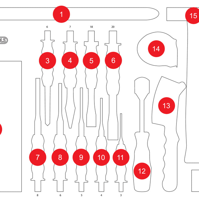 KS TOOLS Inserto in schiuma vuoto per 811.1017 ( 811.1017-97 )