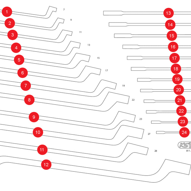 KS TOOLS Inserto in schiuma vuoto per 811.1024 ( 811.1024-97 )