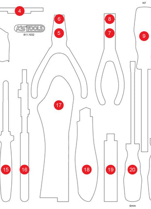 KS TOOLS Inserto de espuma vacío para 811.1032 (811.1032-97)