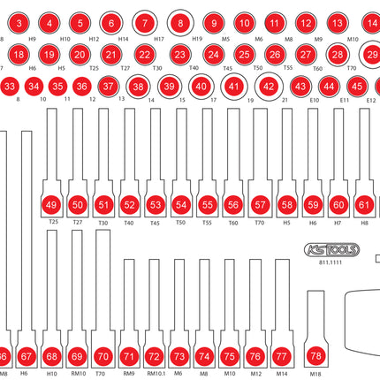 KS TOOLS Inserto di materiale espanso di 811.1111 ( 811.1111-97 )