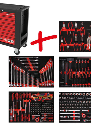 KS TOOLS Juego de carro de taller Performanceplus P15 con 279 herramientas para 5 cajones (815.5279)